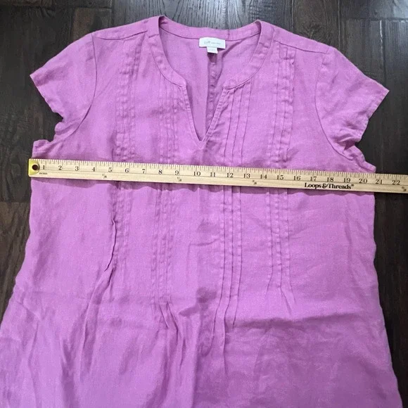 J.‎ Jill Love Linen Camellia Dress Womens Medium Trad Wife Minimalist Pockets - Picture 5 of 9